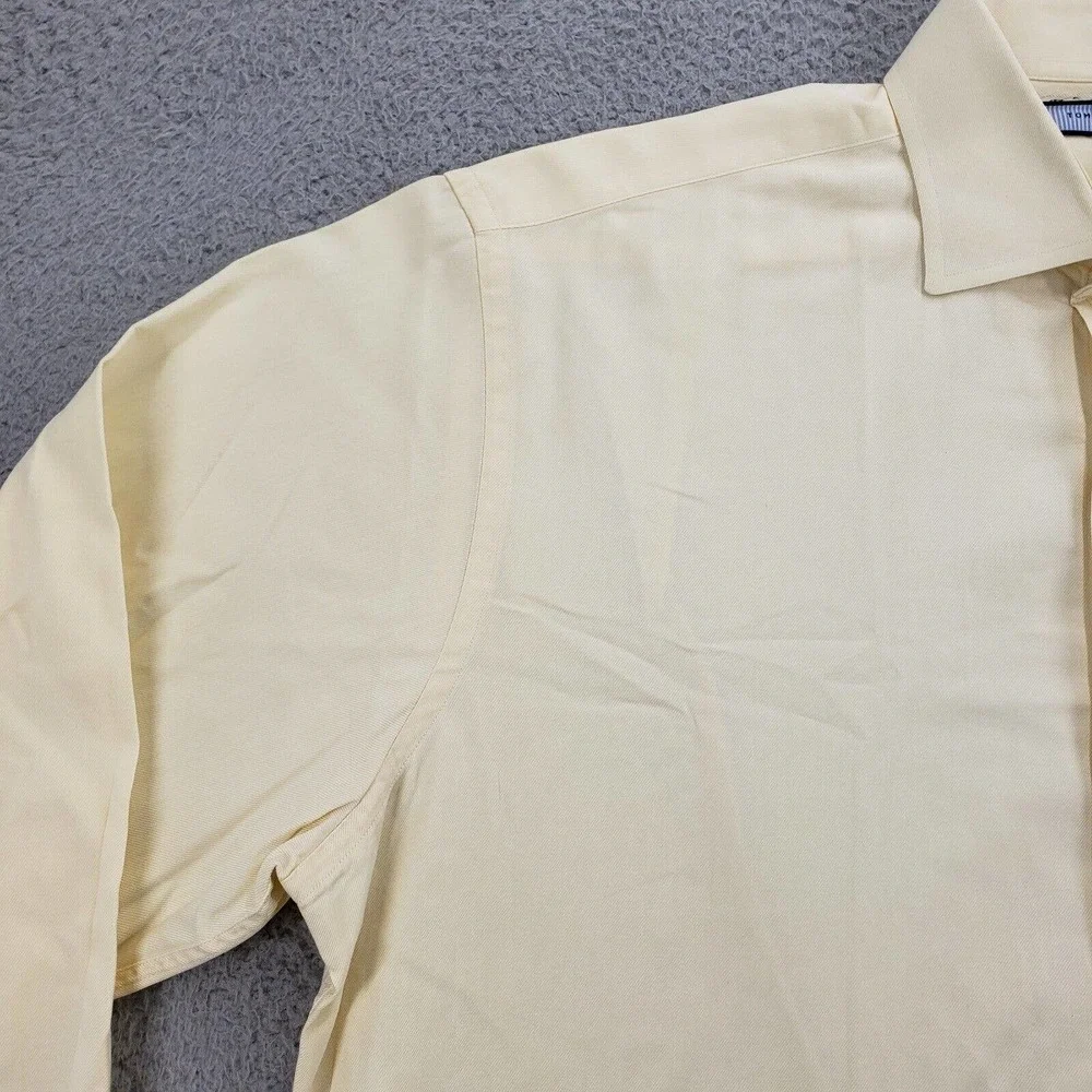 Tommy Hilfiger Shirt Mens XL 17 34-35 Yellow Long Sleeve Button‎ Up Pocket